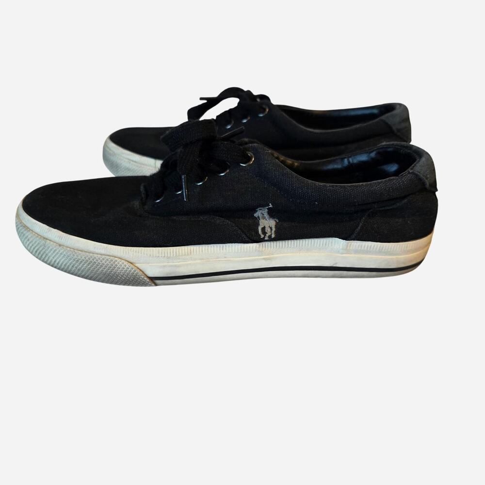 Ralph lauren black canvas‎ sneakers Size 8 Wide